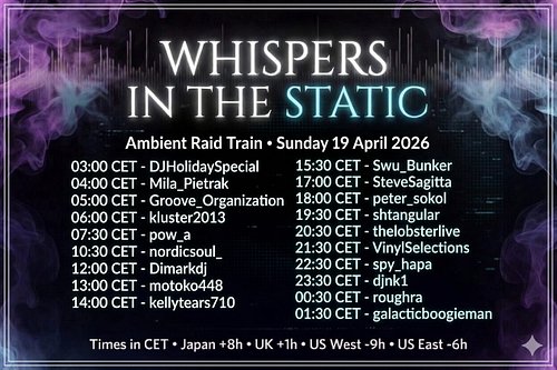 [ Full Lineup ] Sun. 19 April 2026 ...
.
• Biolink: RSVP ... Whispers in the Static event … 
⤷ https://r3dlabs.com/channels/t...