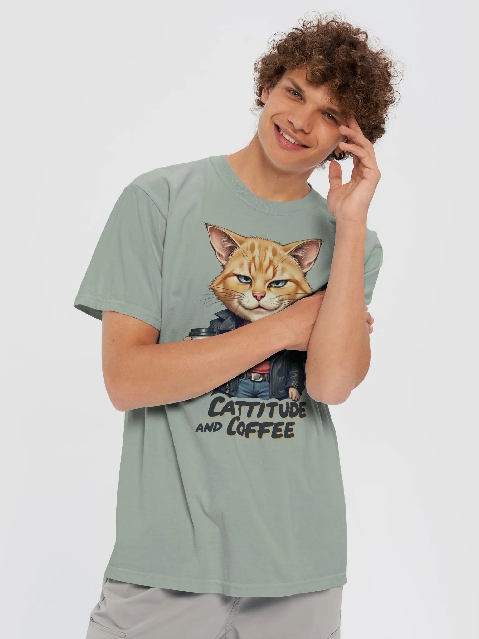 Coffee with Cattitude Comfort: Heavyweight Tee product image (63)