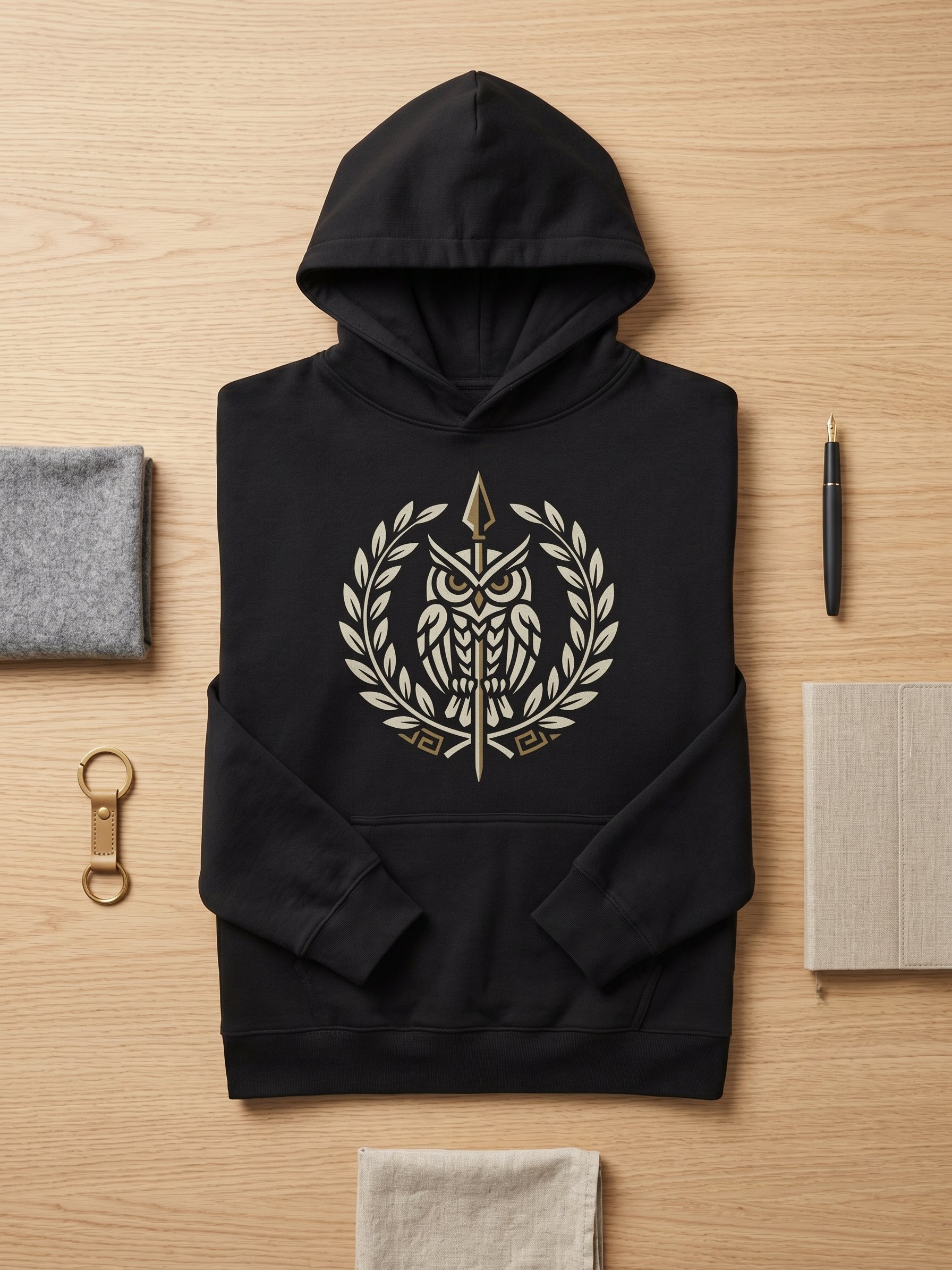 Athena Owl Hoodie – Wisdom & War Greek Mythology product image (1)