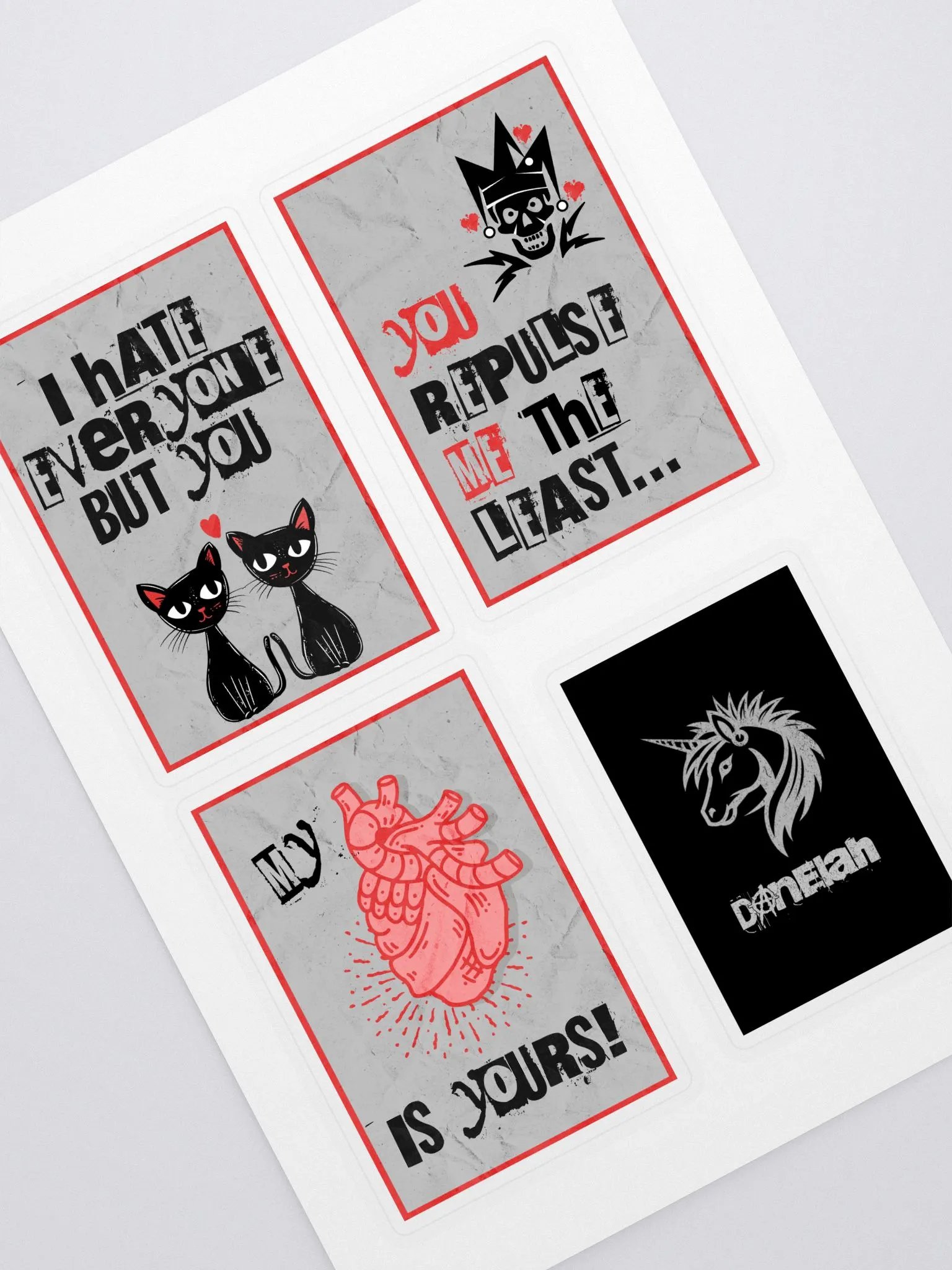 Punk VDay Cards Set 2 Sticker Sheet product image (1)