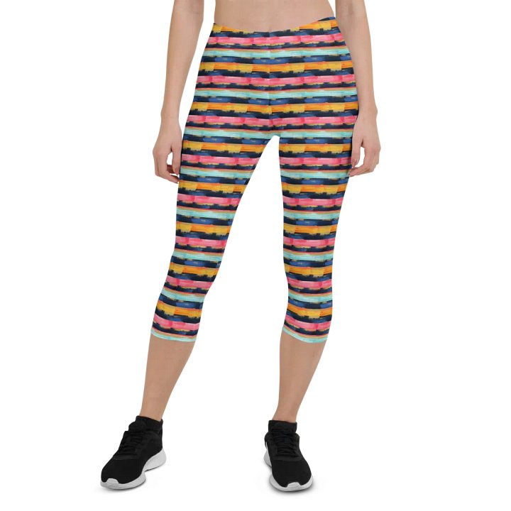 Neuro Diversity Colorful Stripes Capris product image (1)