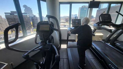 I was looking after my mom while she was doing her exercise today, admiring the view from her gym, and then all of a sudden.....