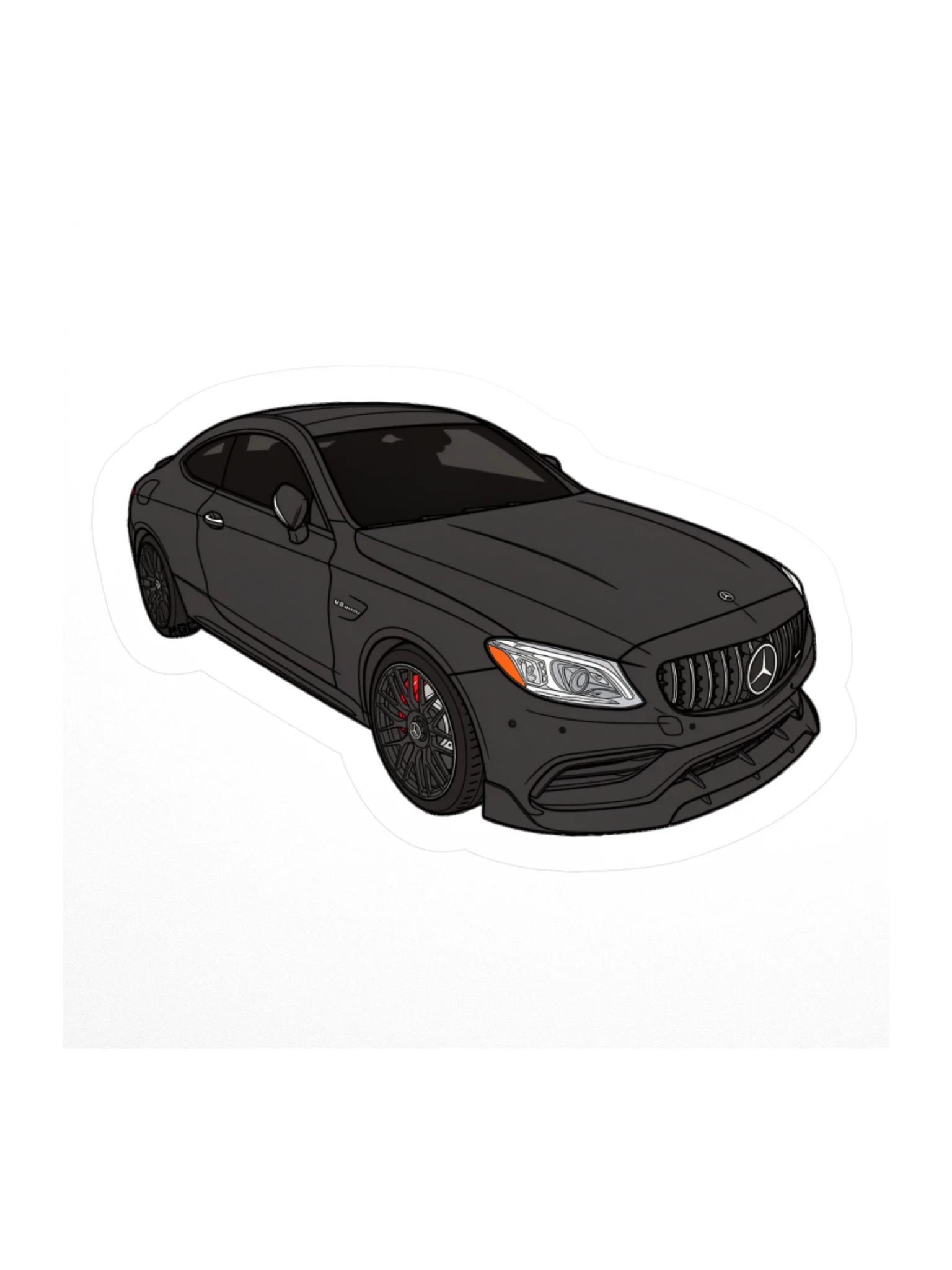 Black Mercedes-AMG C63S Sticker (Retro, Sketch, Silhouette) product image (1)
