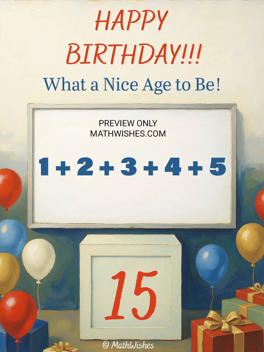 15th Birthday Card - Math Formula product image (1)