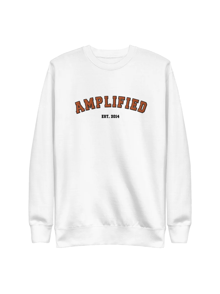 Amp Premium Embroidered Varsity Sweatshirt (White) product image (1)