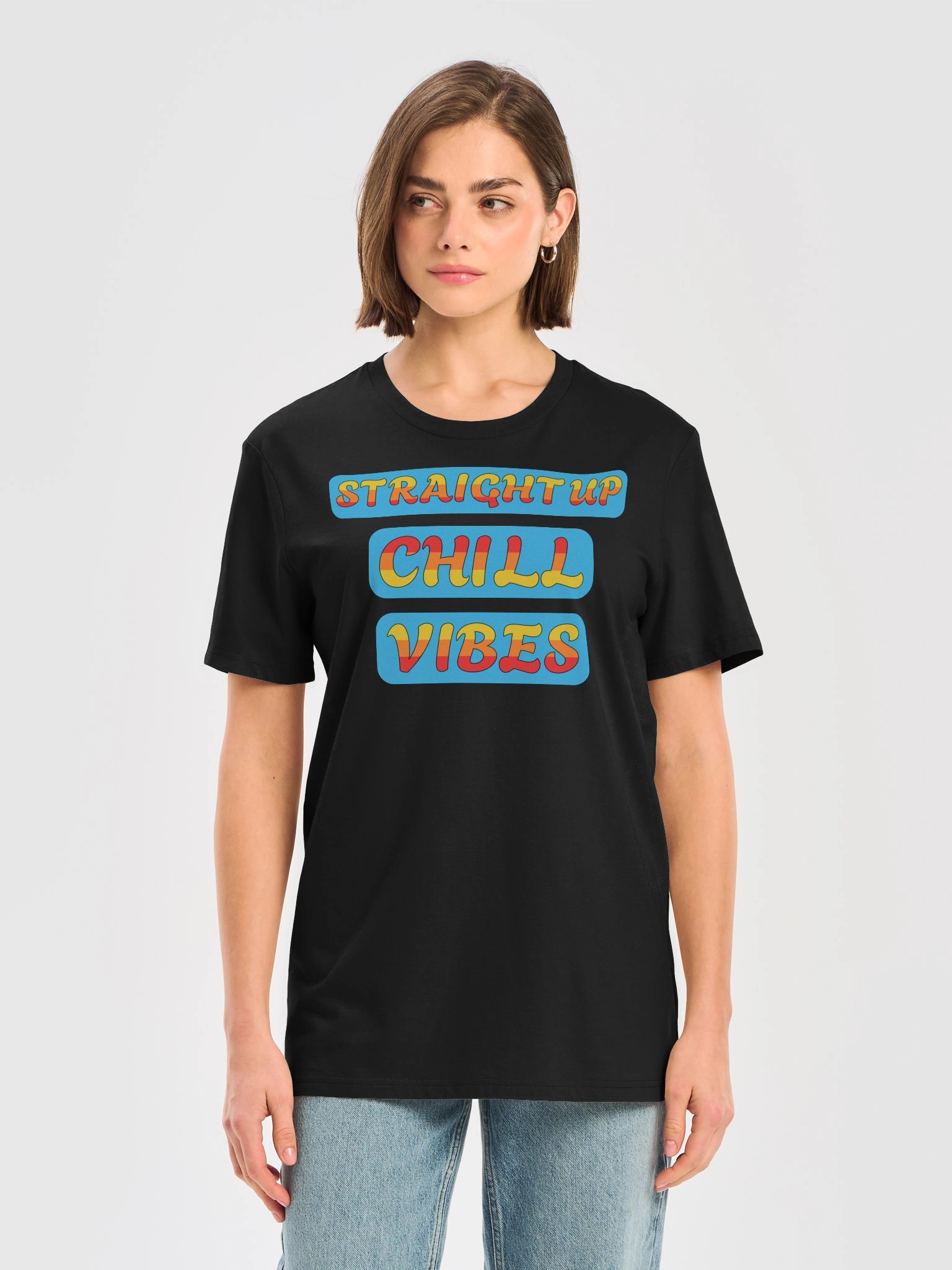 Straight Up Chill Vibes Unisex Organic Cotton Graphic T-shirt product image (2)