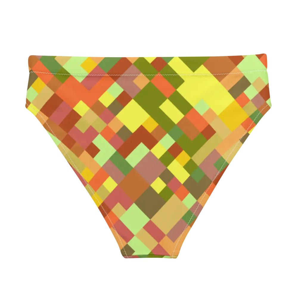 Colorful Mosaic Pattern Design High Waisted Bikini Bottom - v2 product image (1)