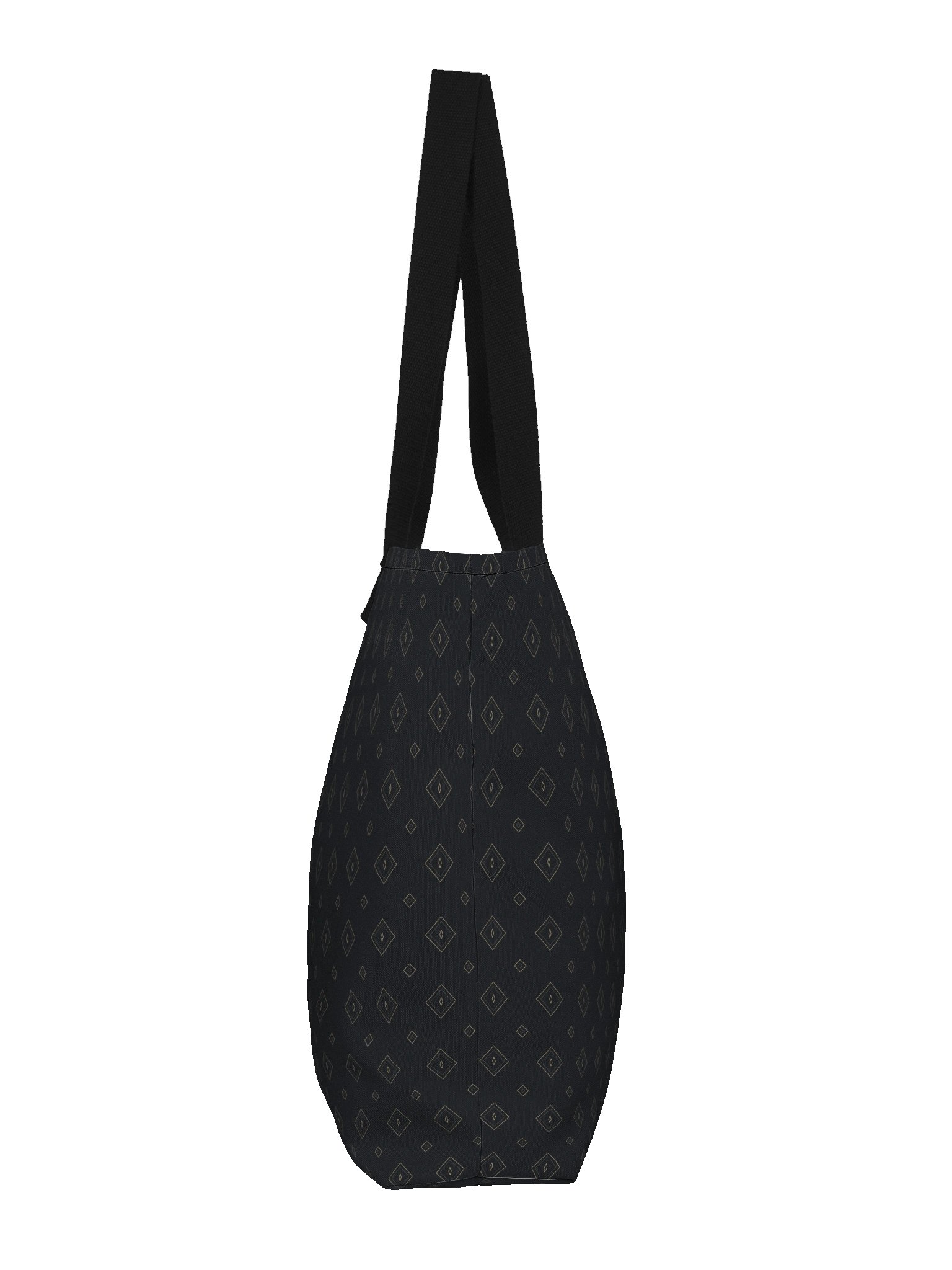 Midnight Diamond Large Tote Bag – Elegant Black & Champagne Geometric Shoulder Bag product image (4)