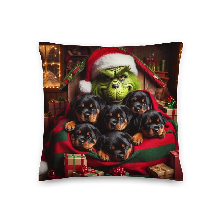 Grinch & Rottweiler Puppies All-Over Print Pillow product image (2)