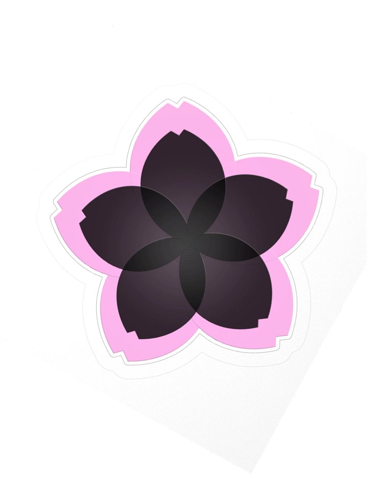 Deep Serenity Sakura Sticker in Black product image (5)