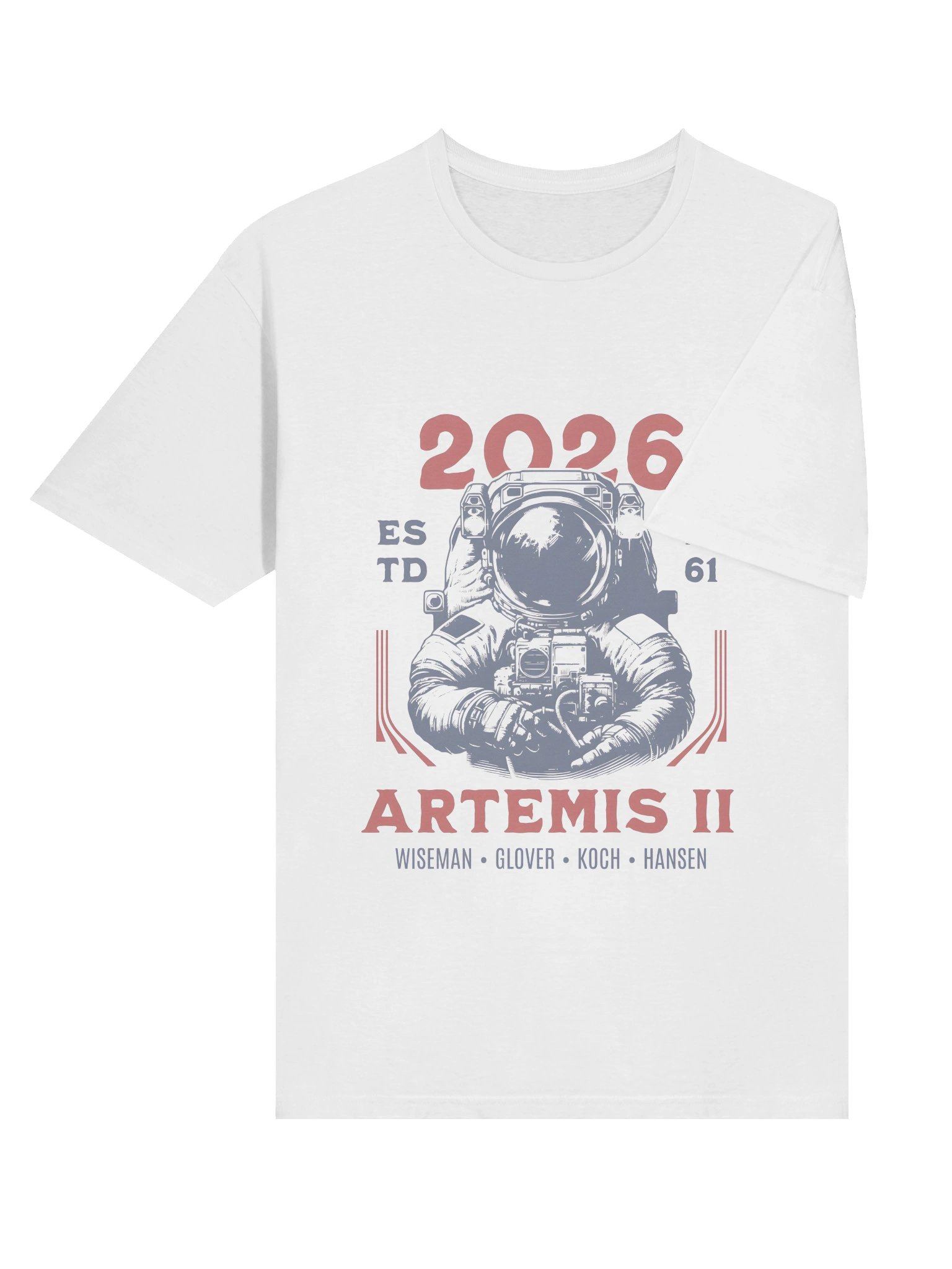 Artemis II 2026 Lunar Mission Crew Retro Graphic Shir product image (4)