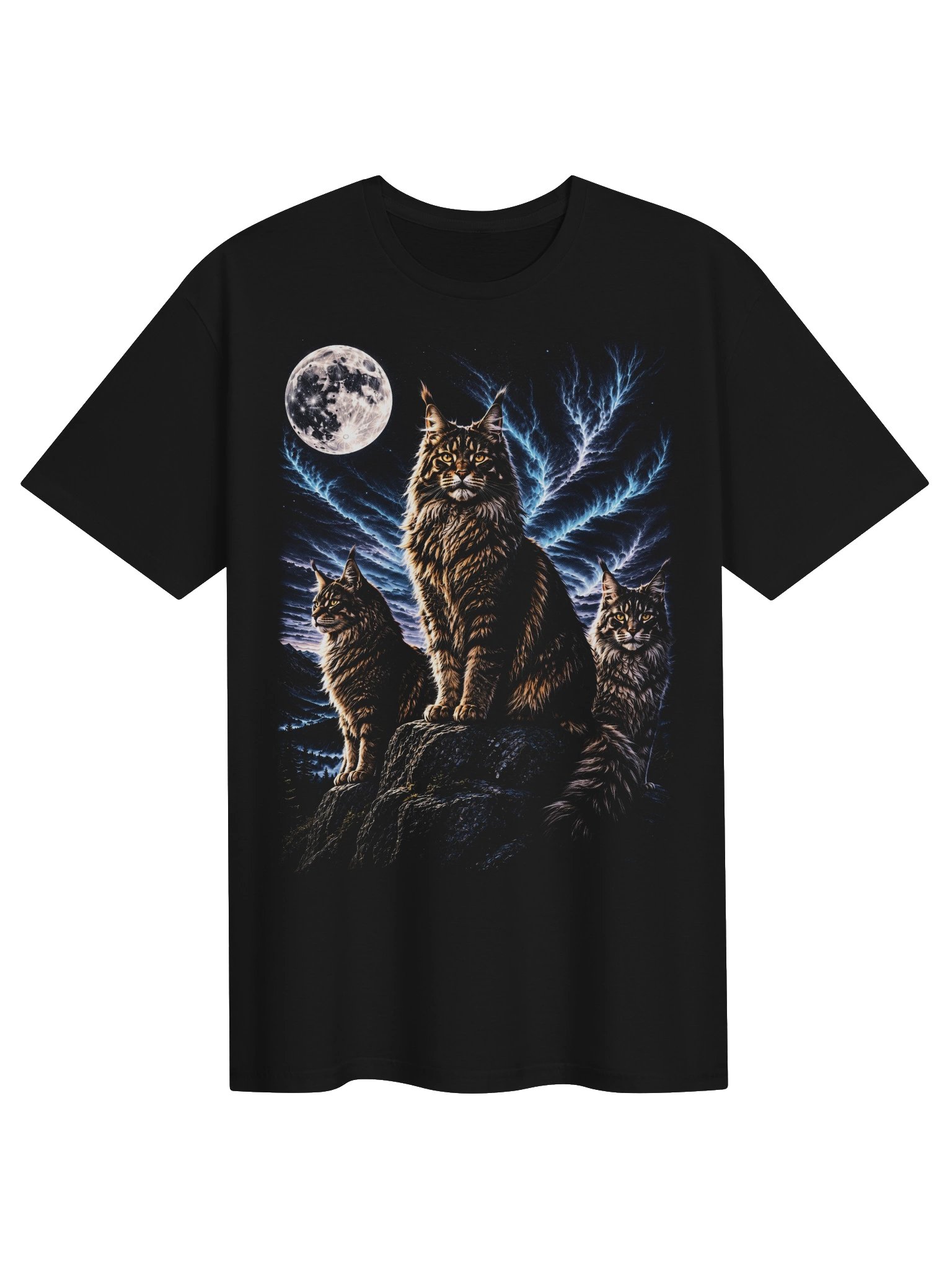 Maine Coon Howling Moon Tshirt | Unexpected Legends Shirt product image (1)