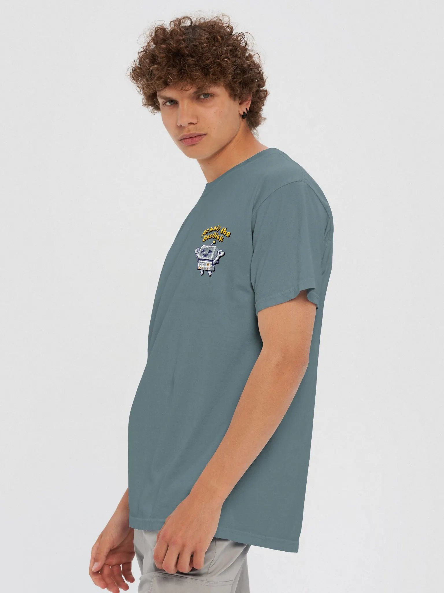 Basilisk Embroidered Pixel Art T-Shirt product image (8)