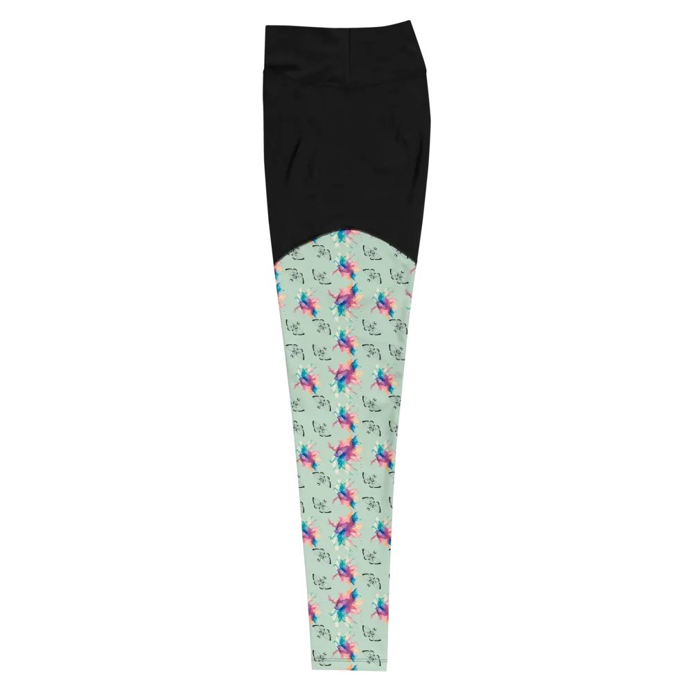 Colourful Watercolour Splash And Moth Design Leggings product image (10)