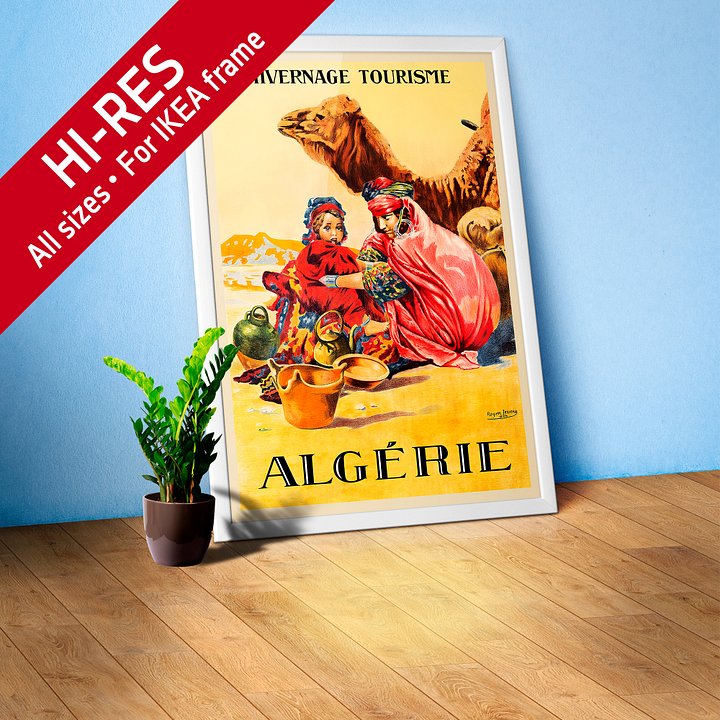 Algeria, French poster, 1924 — retro vintage travel poster, retro travel art, retro travel wall art product image (1)