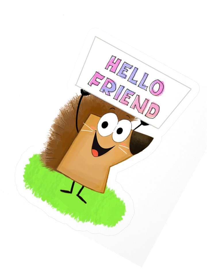 Reginald T. Hedgehog Hello Friend Sticker product image (5)