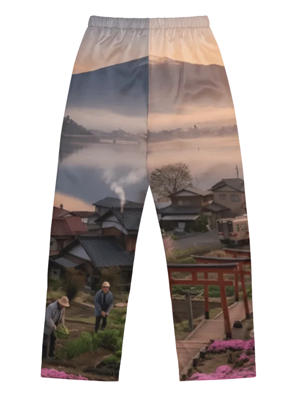 Women's Mount Fuji Pajama Pants | Silky Printed Lounge Bottoms product image (2)