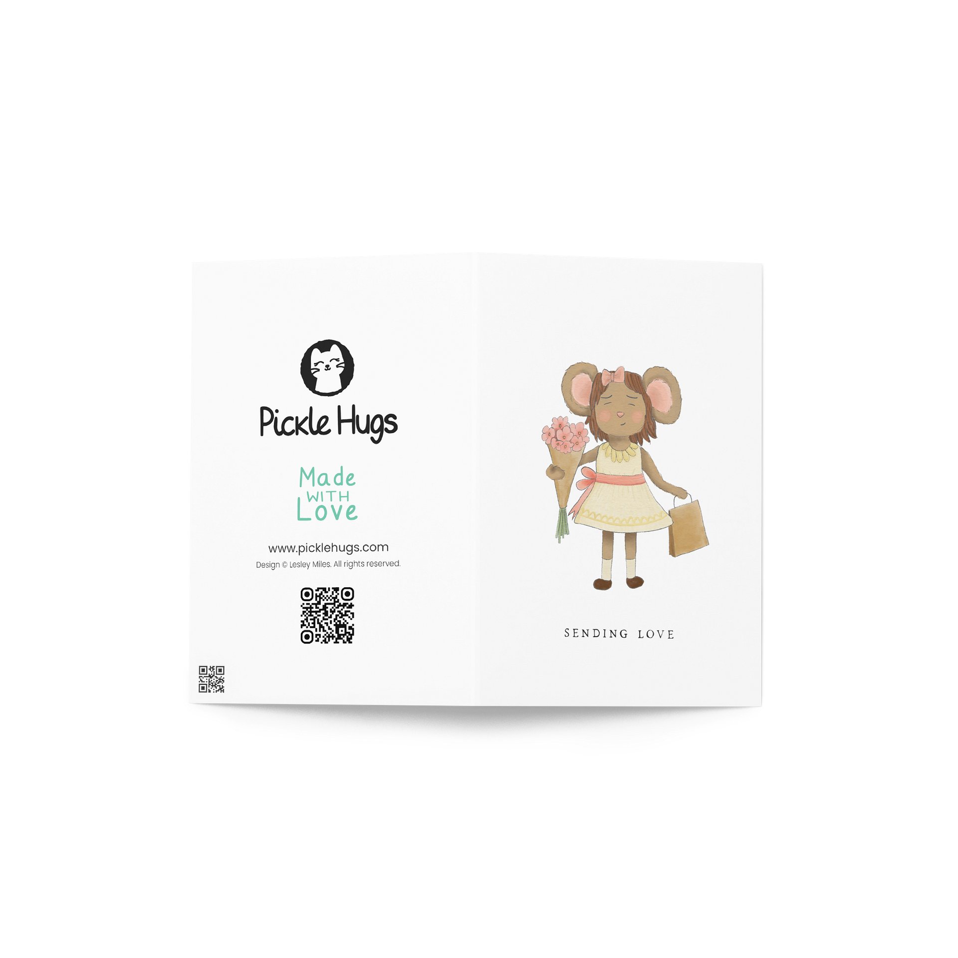 Sending Love Mouse Girl Bearing Gifts Card product image (3)