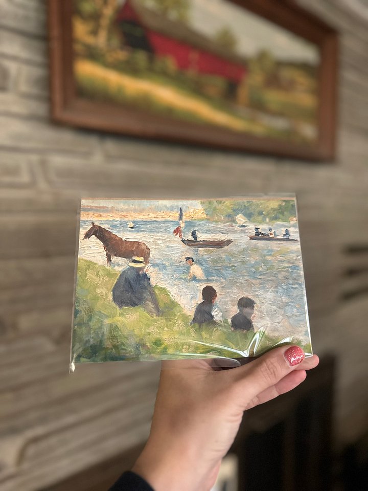 Georges Seurat "Horses and Boats (Study for "Bathers at Asnieres)" Vintage Equestrian Giclee Fine Art Print | 5x7 | The Ribbon Room product image (1)