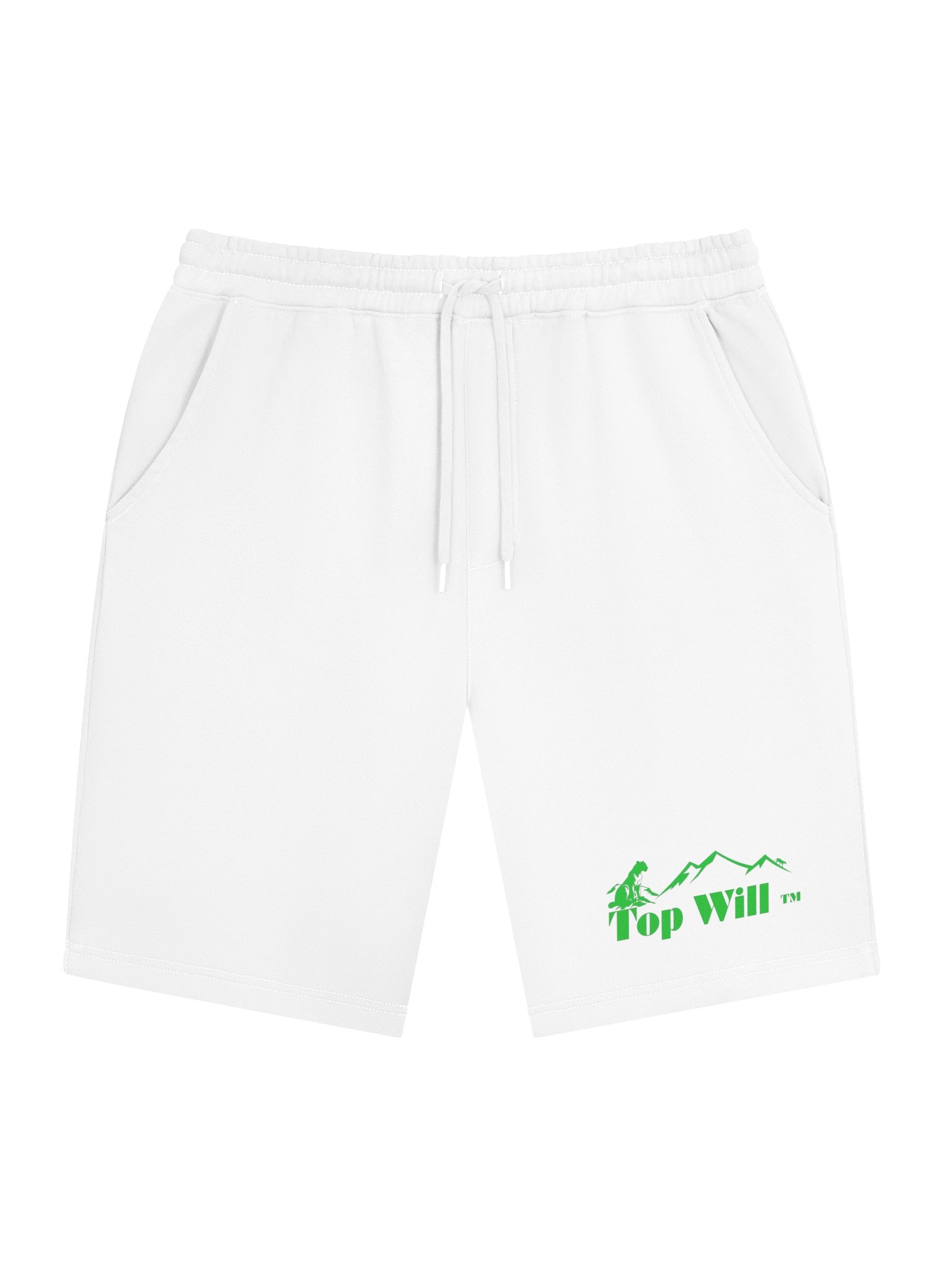 Top Will ™ Men's White and Green Fleece Shorts product image (1)