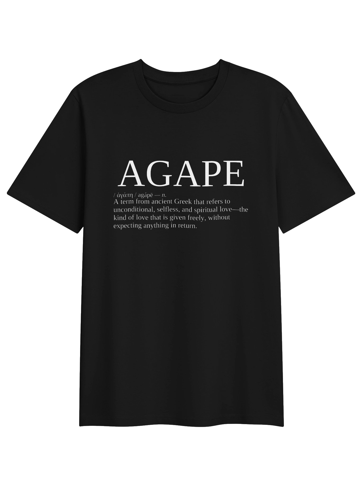 AGAPE — The love that keeps no score · Unisex Organic Ribbed Neck T-Shirt product image (1)
