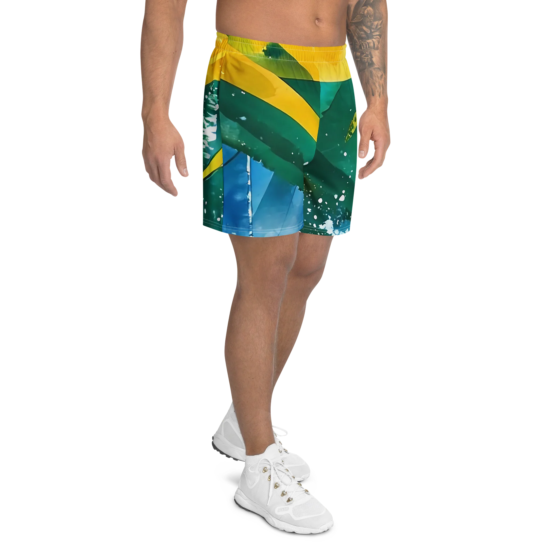 Abstract Diplomat Print - Sport SVG - Caribbean Apples | Athletic Long Shorts product image (3)
