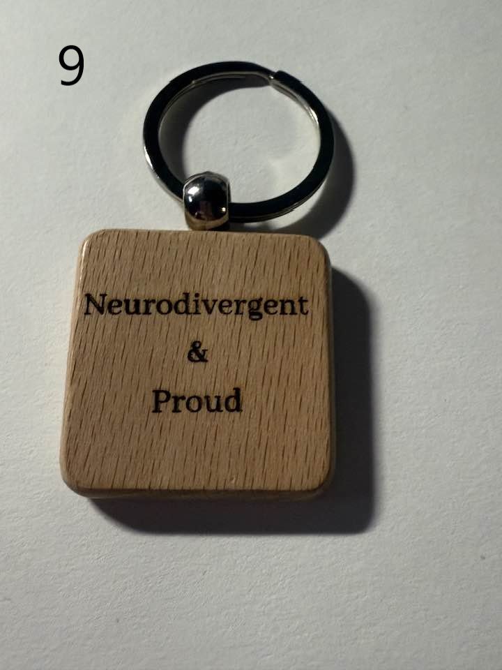 Wooden Engraved Neurodivergent Keychains | ADHD, Autism, Anxiety, and More (1) product image (9)