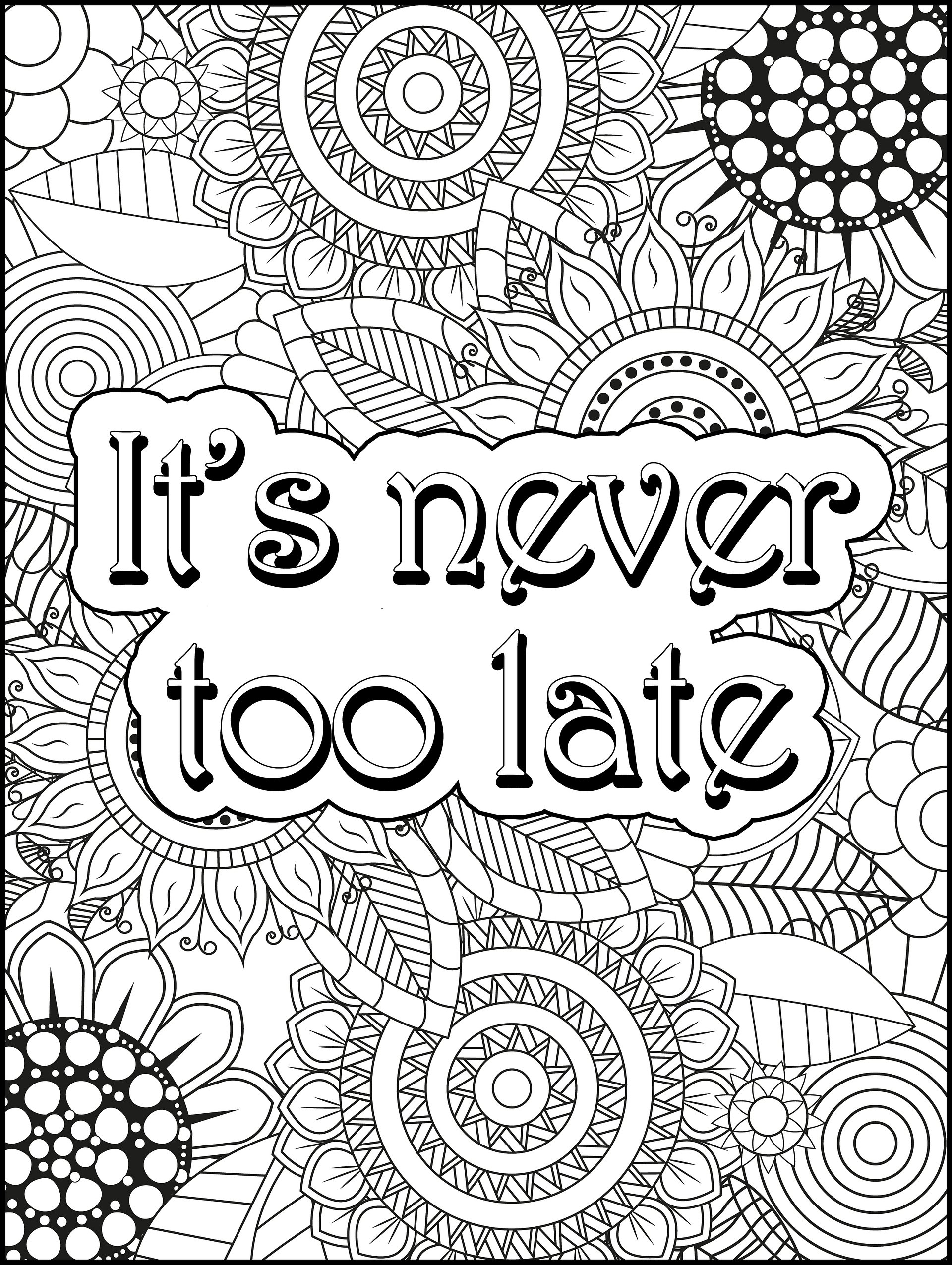 Positively Flowers Positive Quotes Coloring Book for Adults and Teens | Relaxation | Adult Flower Coloring Pages | Gift Idea for Mom | product image (2)
