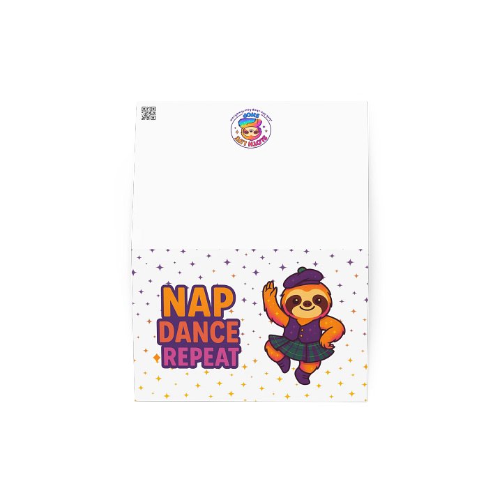 Highland Dance Sloth Greeting Card – Funny Scottish Sloth Card for Dancers, Dance Teachers, Recitals, or Sparkly Sloth Fans product image (2)