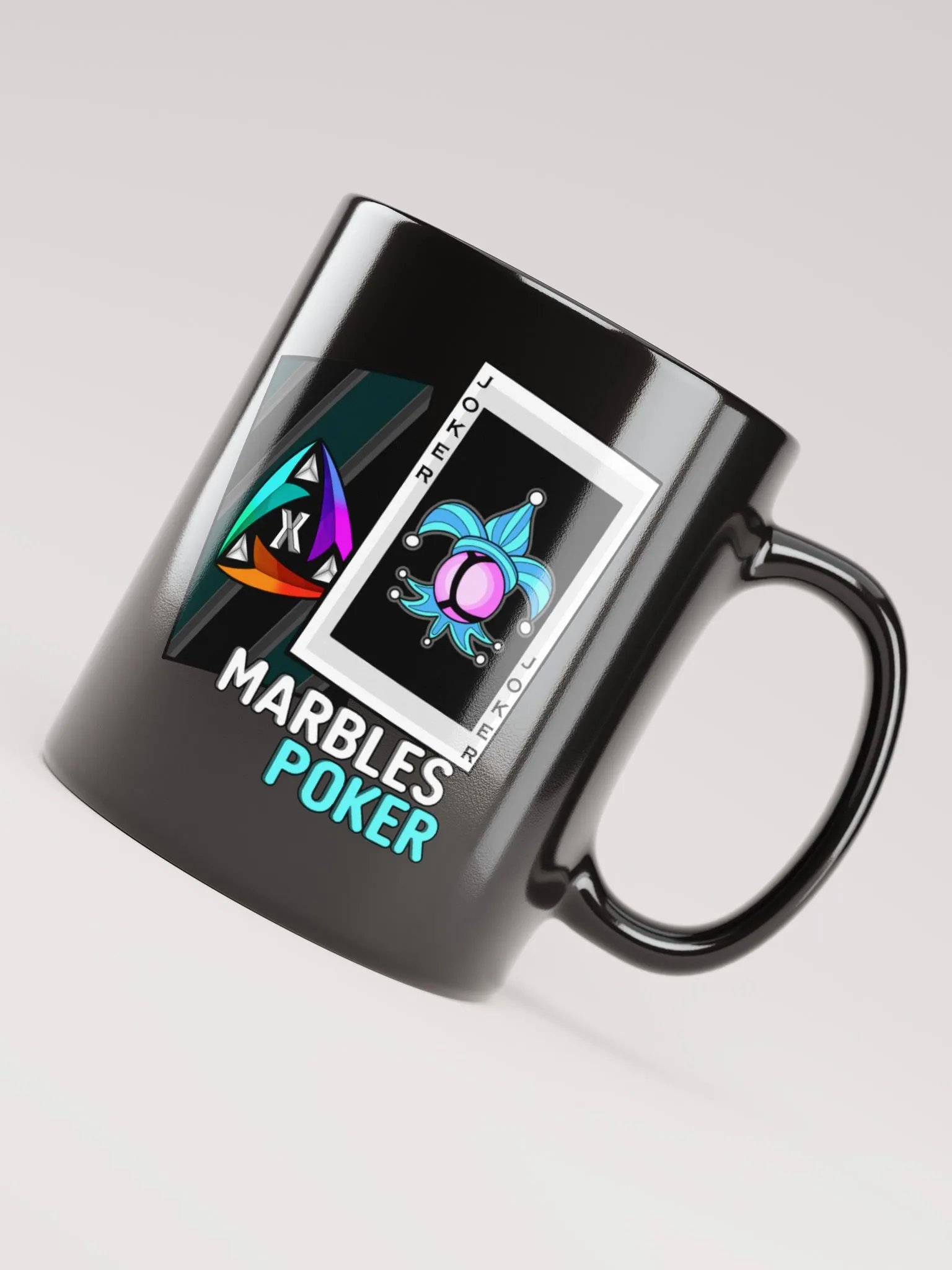 Marbles Poker V2 Black Glossy Mug product image (6)