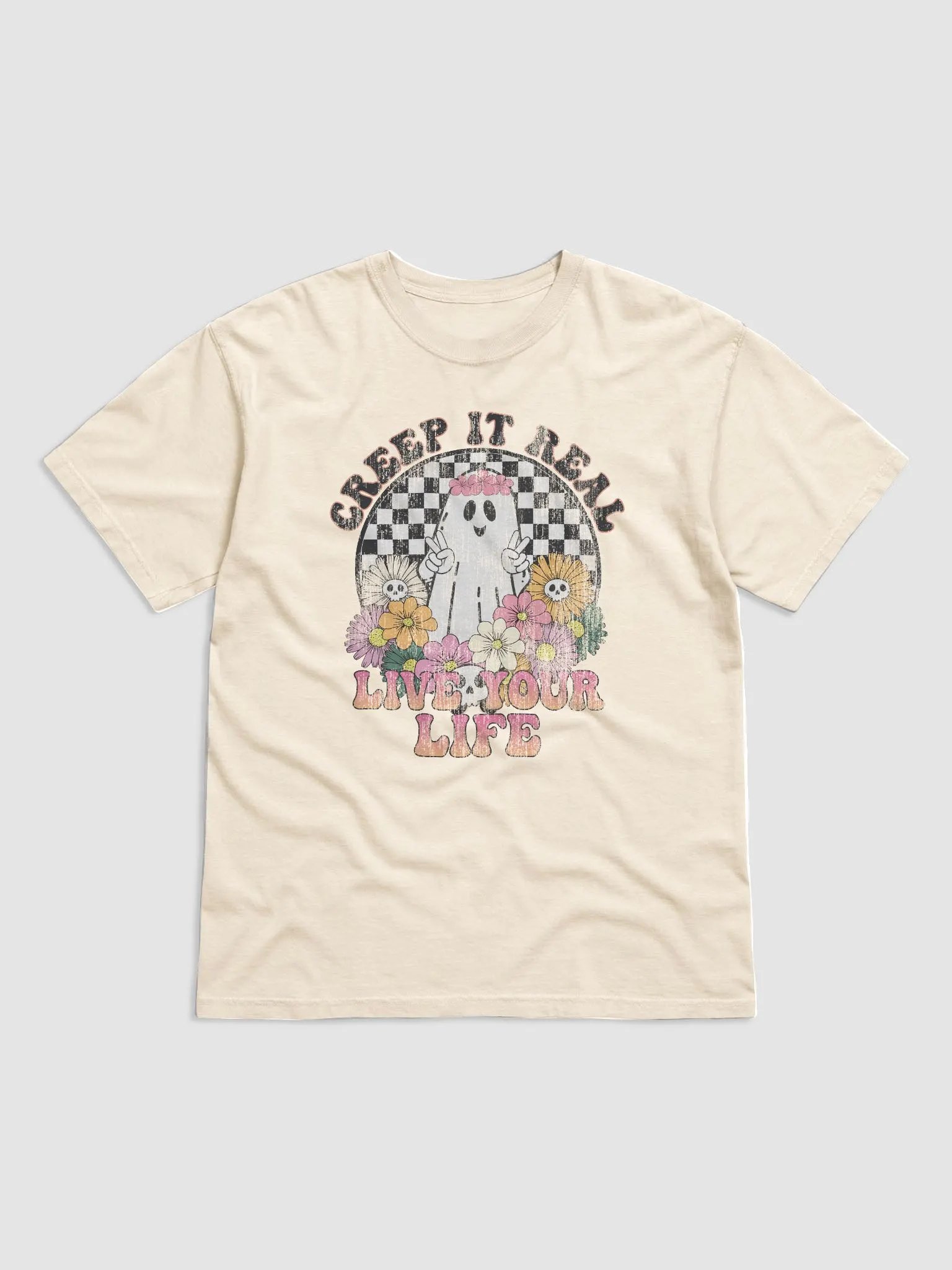 Creep It Real Floral Hippie Ghost T-Shirt | T-Shirt | Funny Fall and Halloween Design product image (13)