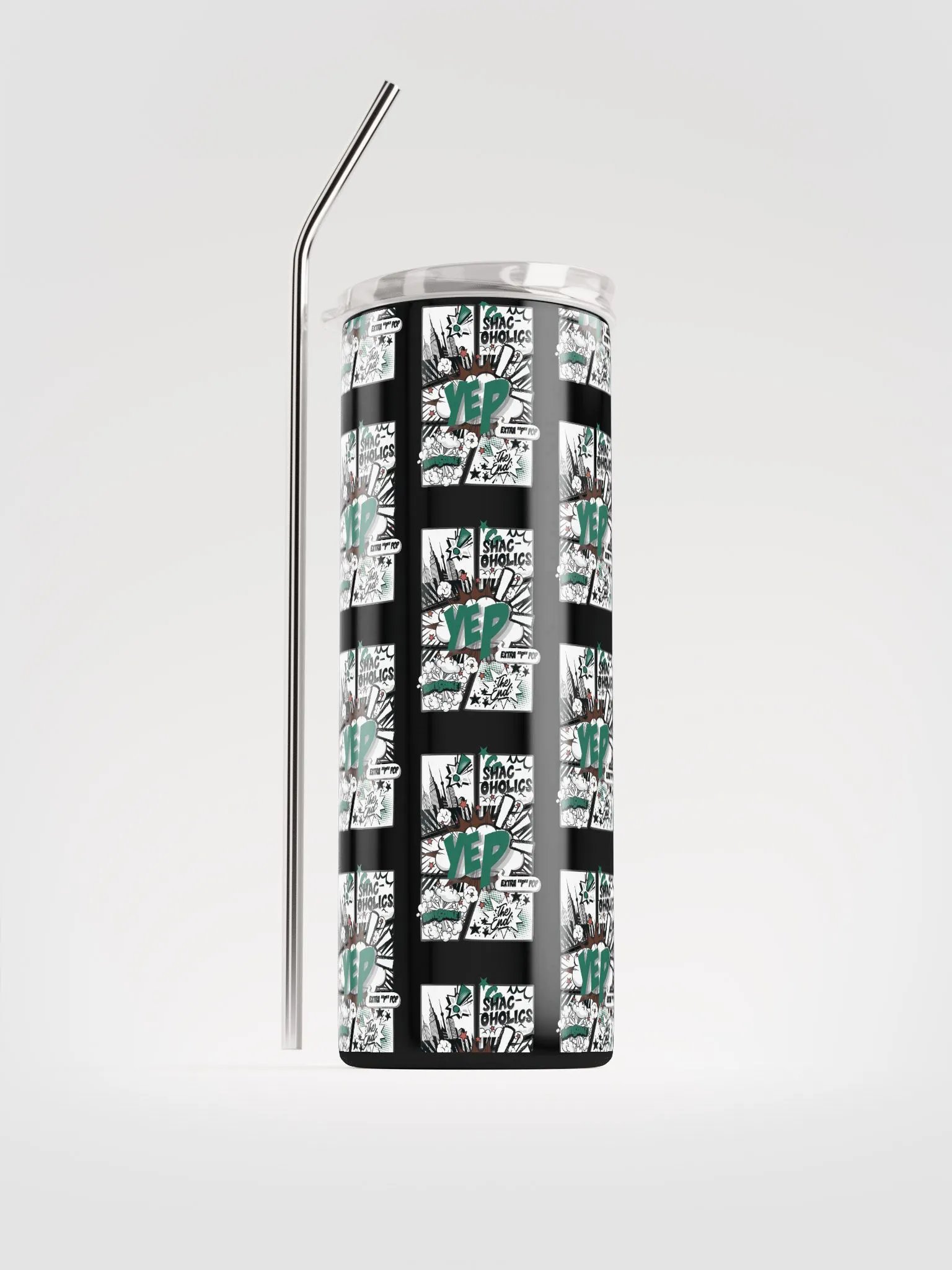 Shac-oholics Comic Blast Tumbler - Dark Green 