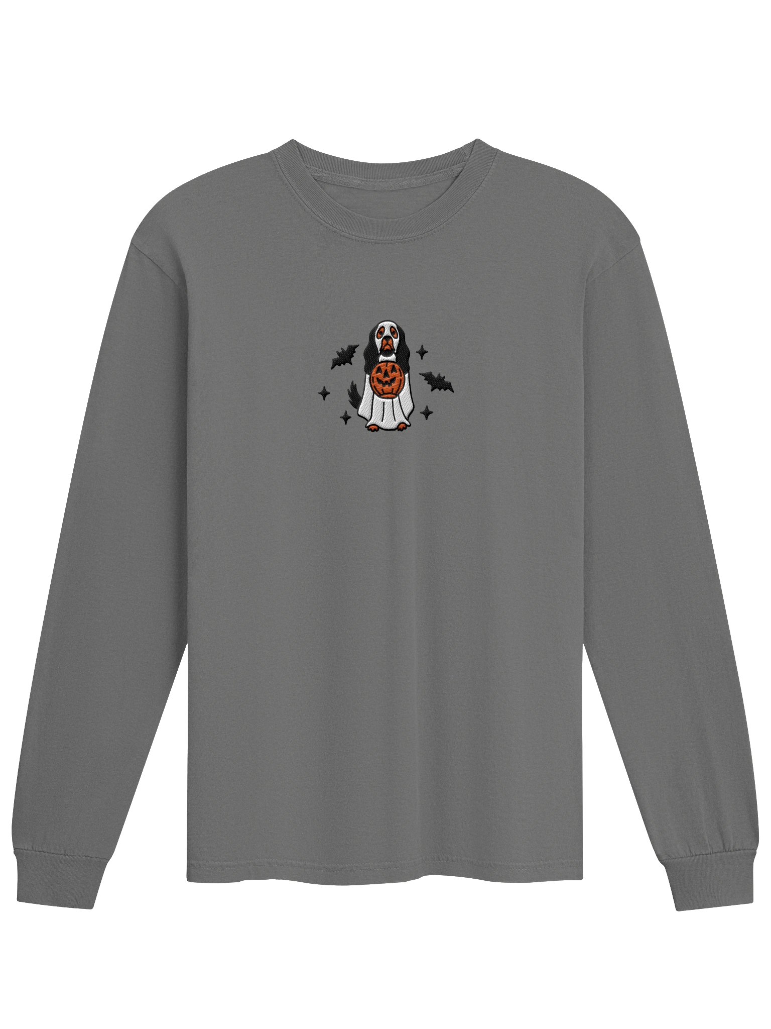 Halloween Cavalier King Charles Spaniel(Black & Tan) Embroidered Long-sleeved T-Shirt product image (4)