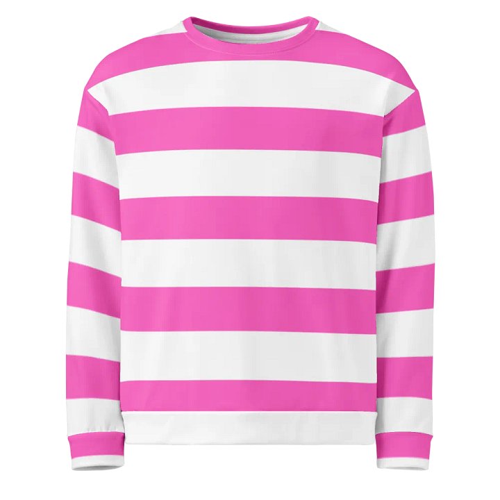 Pink and White Striped Sweatshirt product image (1)