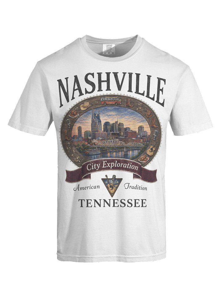 Vintage Nashville Shirt, Tennessee Graphic Tee, Comfort Colors 1717 Music City Travel Souvenir T-Shirt product image (28)