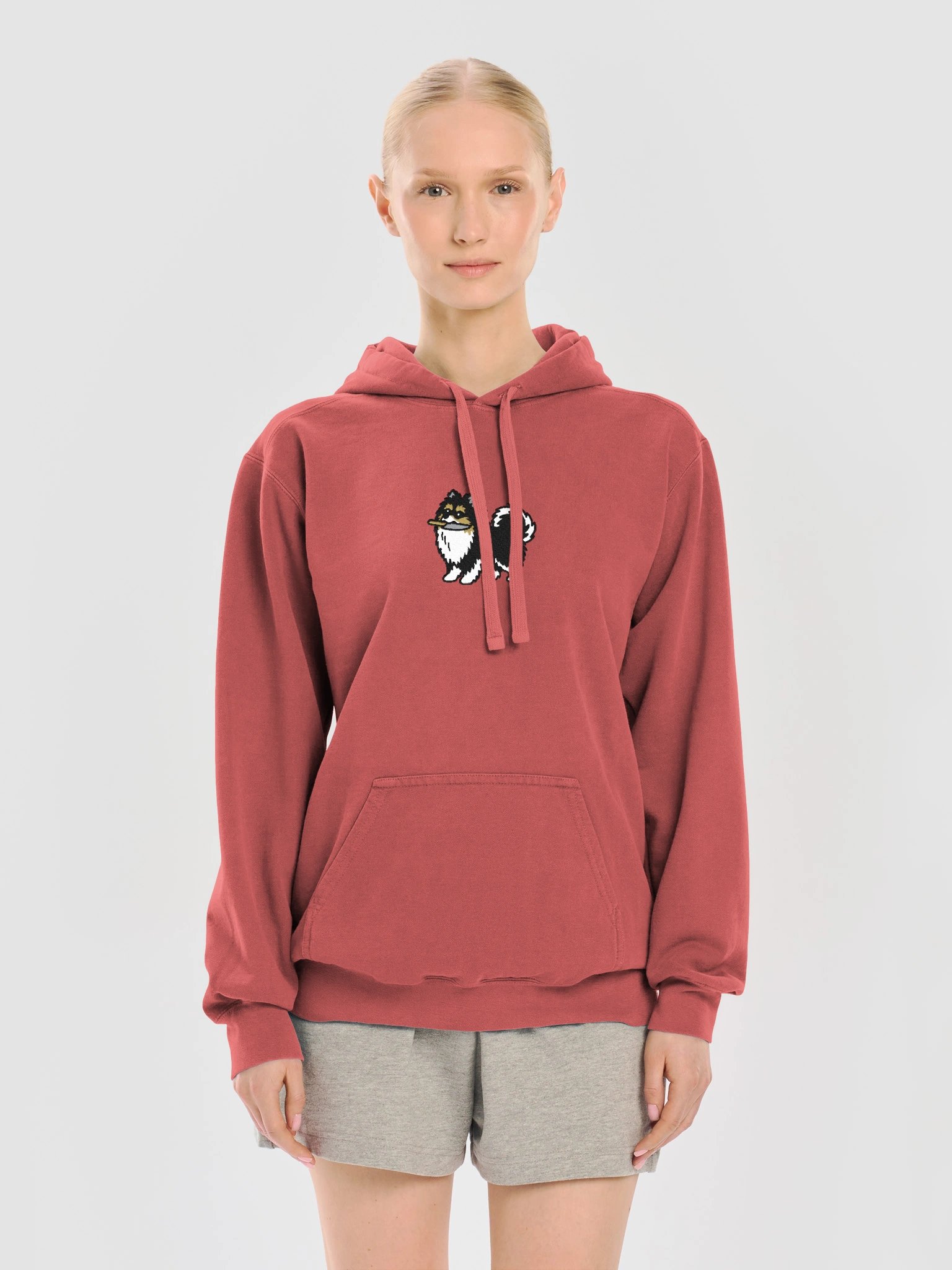 Funny Chibi-Style Pomeranian(Tricolor) Embroidered Premium Hoodie product image (29)