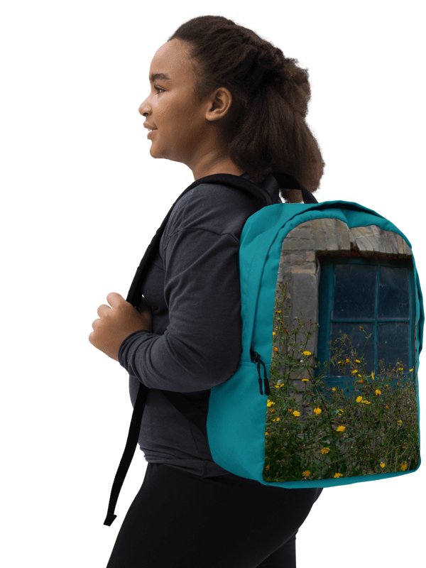 Design-backpack - Wildflowers in front of a vintage window (Dark Design) product image (1)