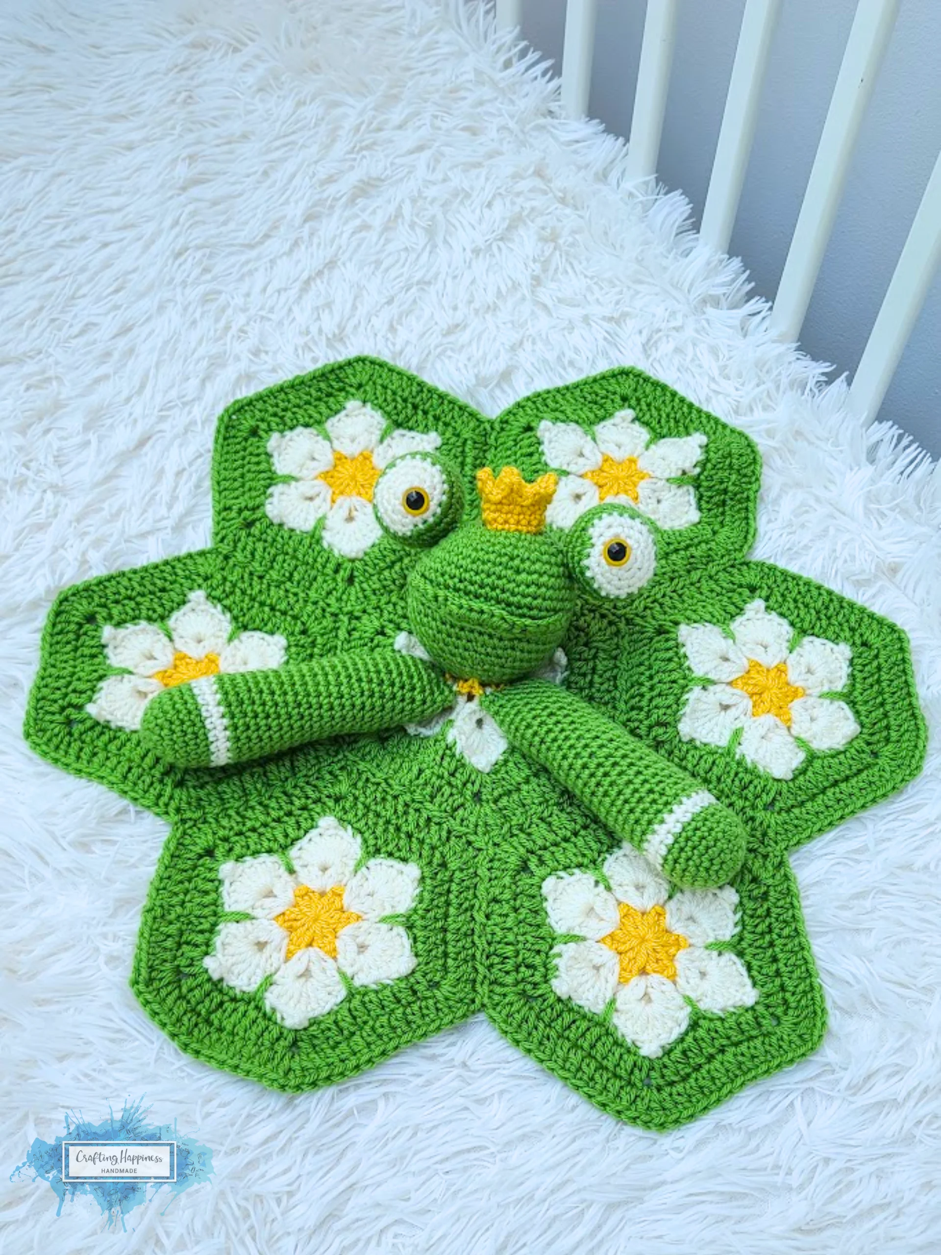 Frog Lovey Crochet Pattern Baby Security Blanket Comforter PDF Pattern - Crafting Happiness product image (2)