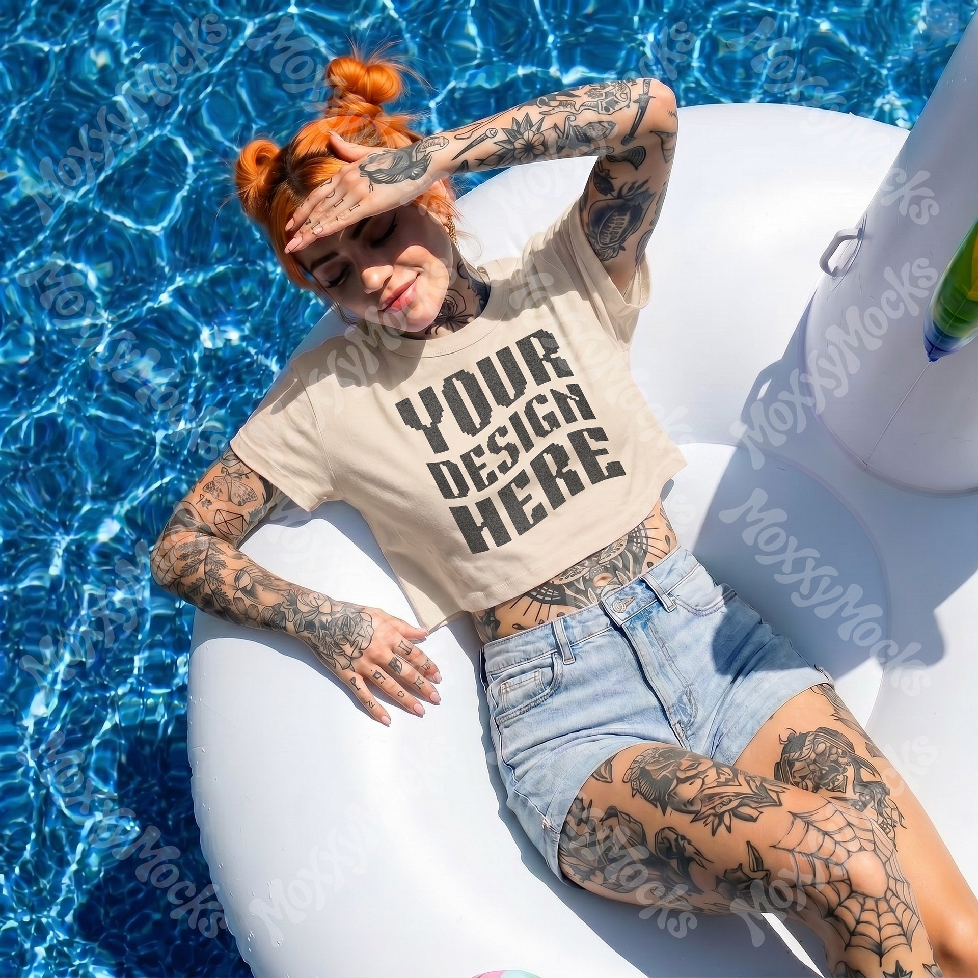 Baby Tee Bella Canvas 1010 Mockup Bundle, Summer Pool Aesthetic product image (4)
