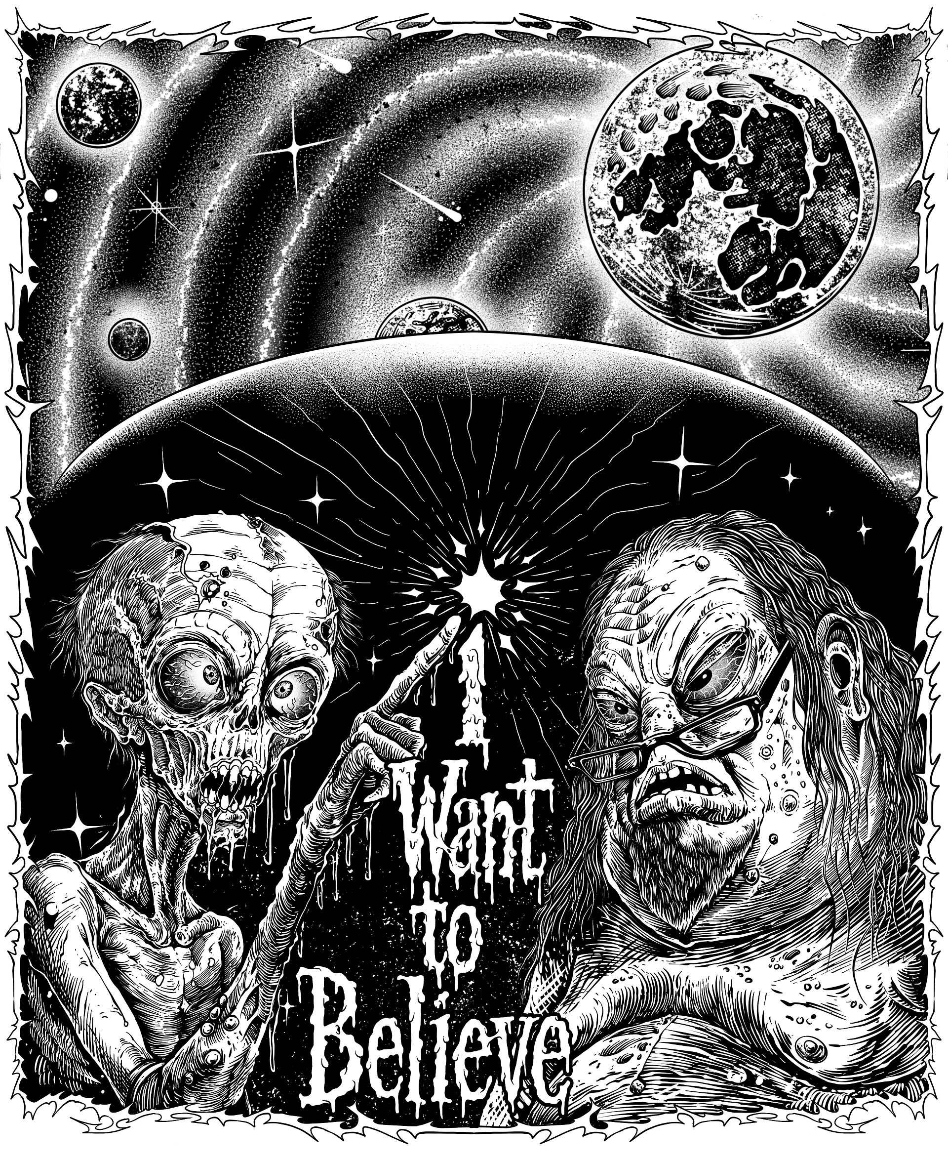 Intergalactic Obscurity B/W Heavyweight Tee product image (1)