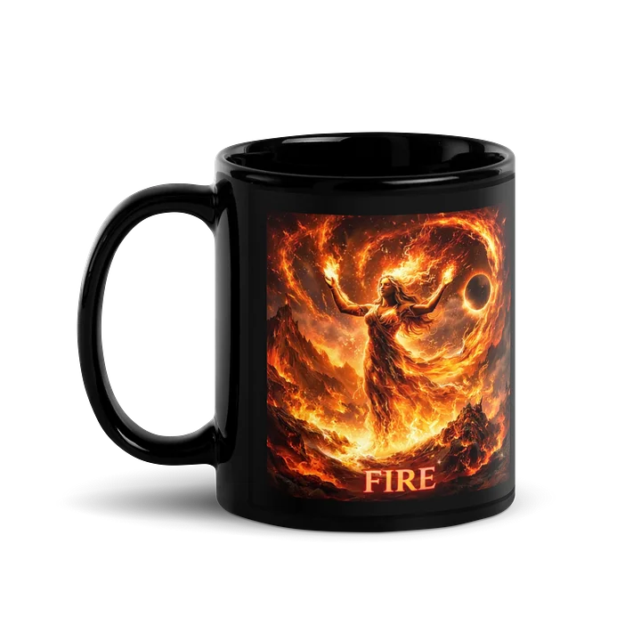 Ethereal Fire Element Black Glossy Mug product image (1)