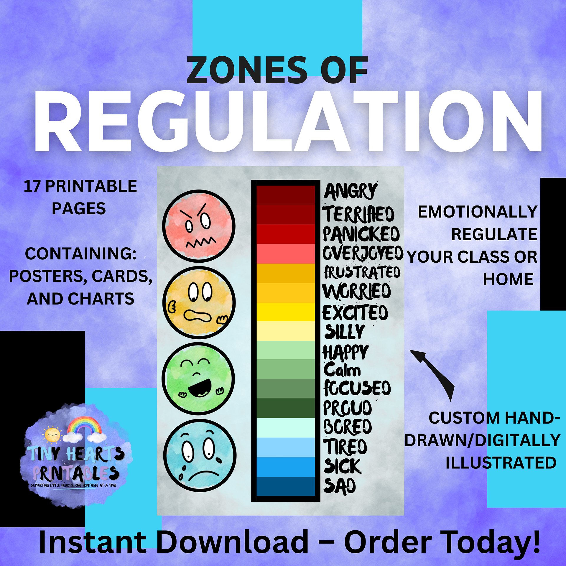 Zones of Regulation Printable Toolkit - 18 Pages | Visual Supports for Emotional Regulation | SEN, EYFS, Classroom Resource product image (2)