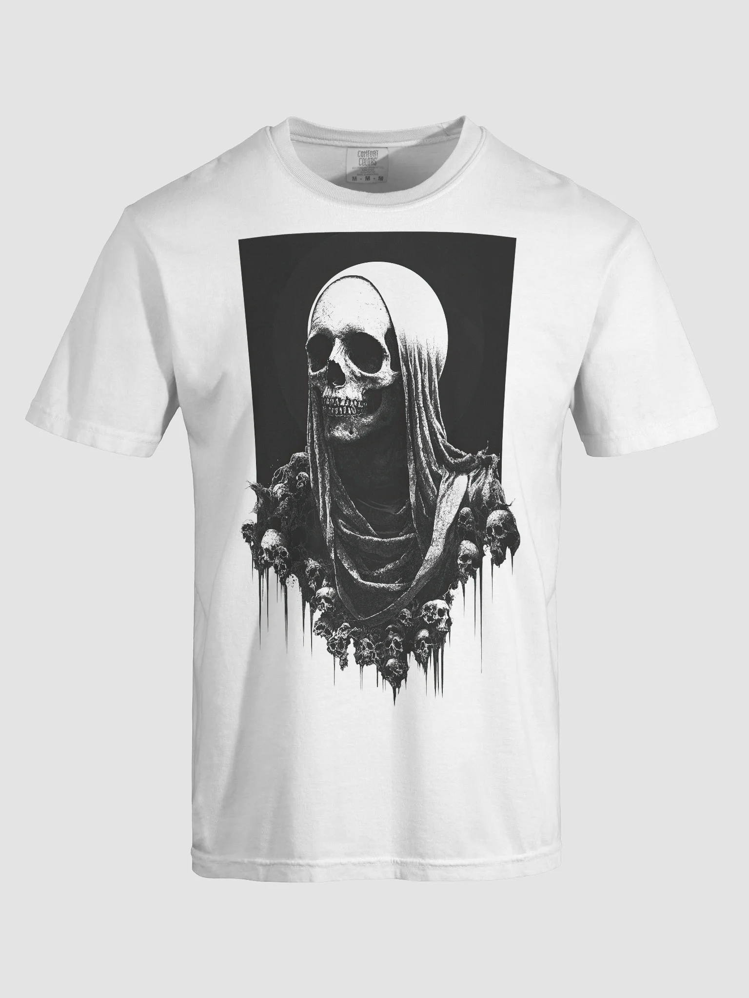 Skeletal Portrait Frame White Short-Sleeve Graphic T-Shirt product image (7)