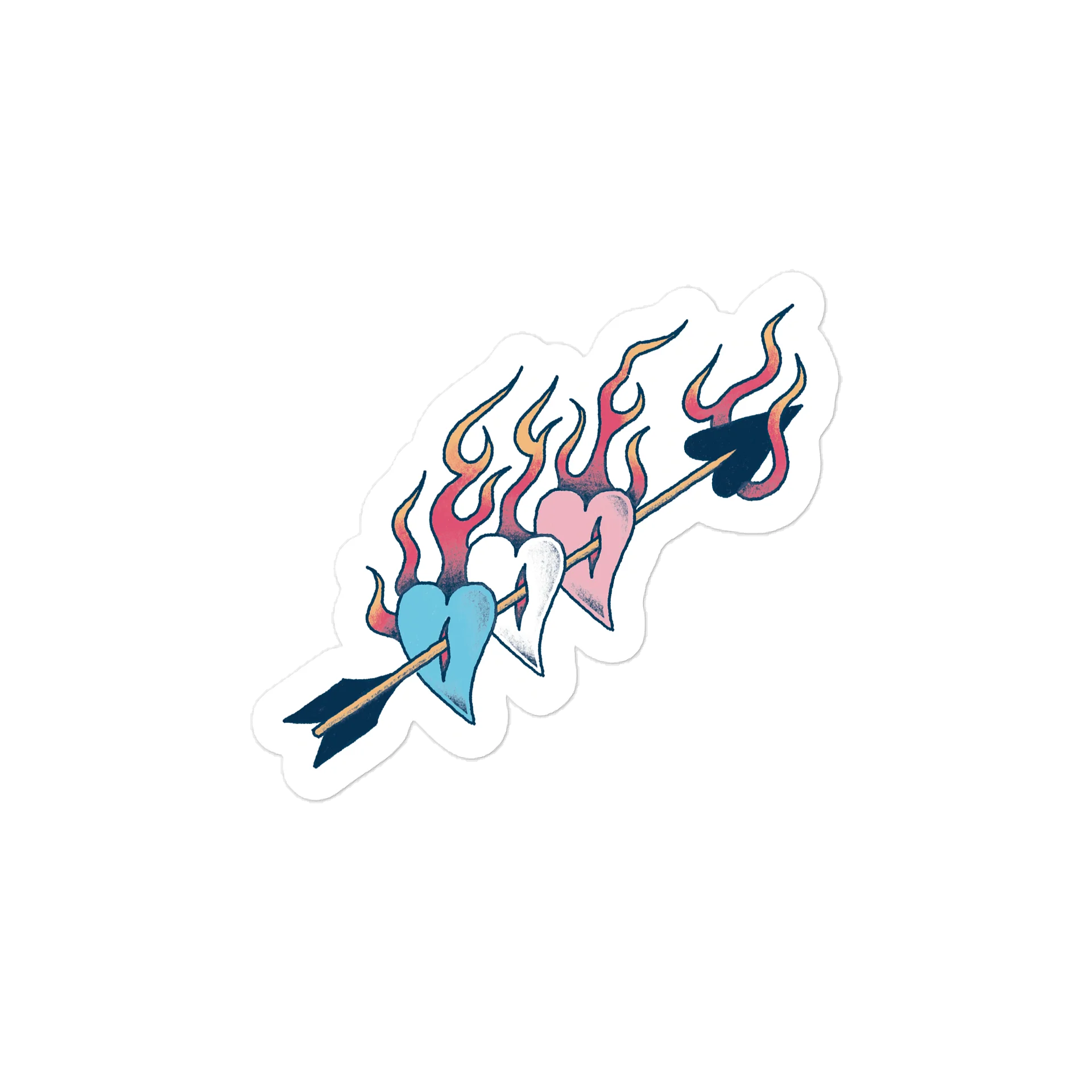 Trans Pride Hearts Decal product image (1)