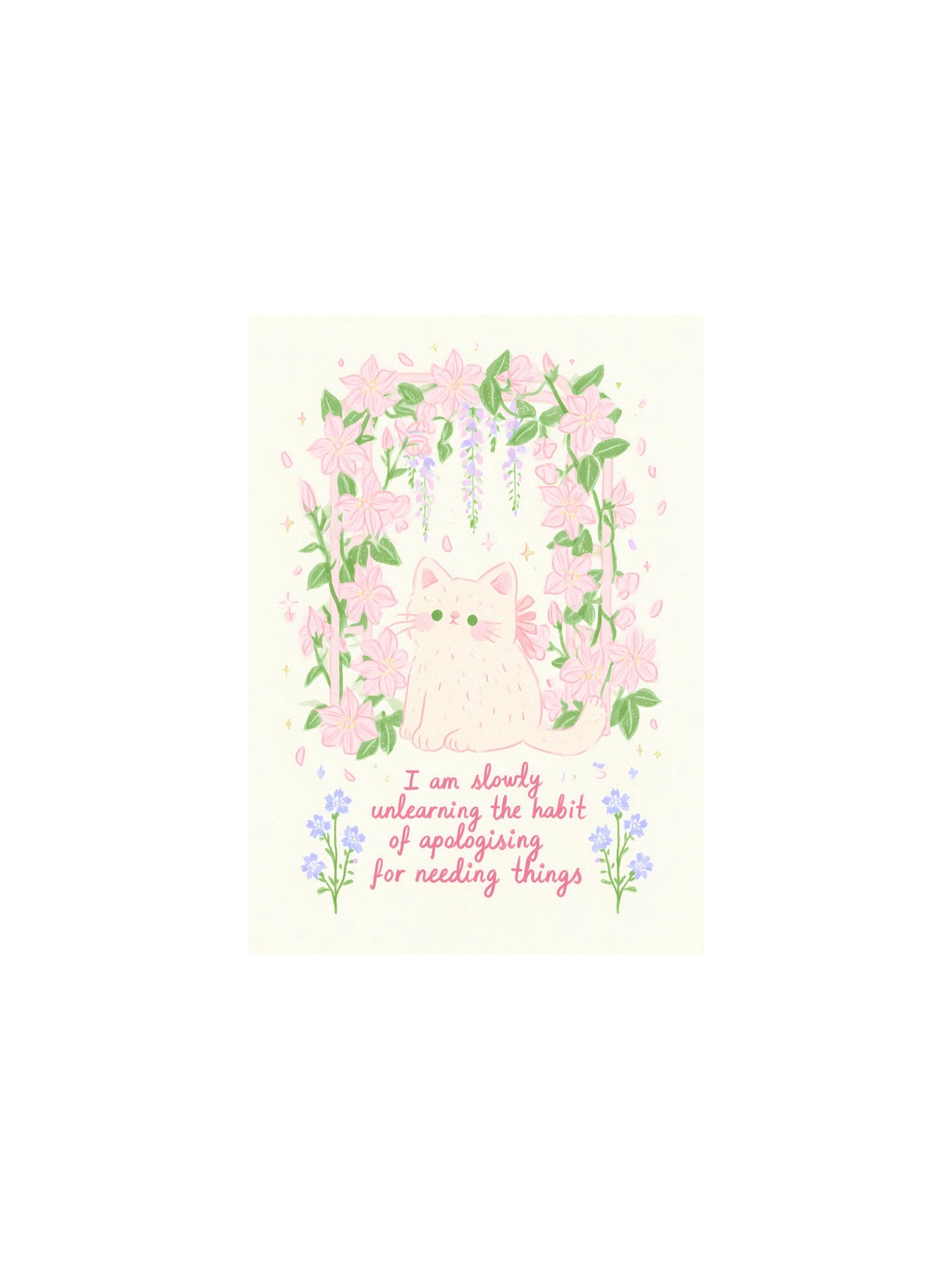 Pastel Cat Floral Affirmation Poster product image (4)