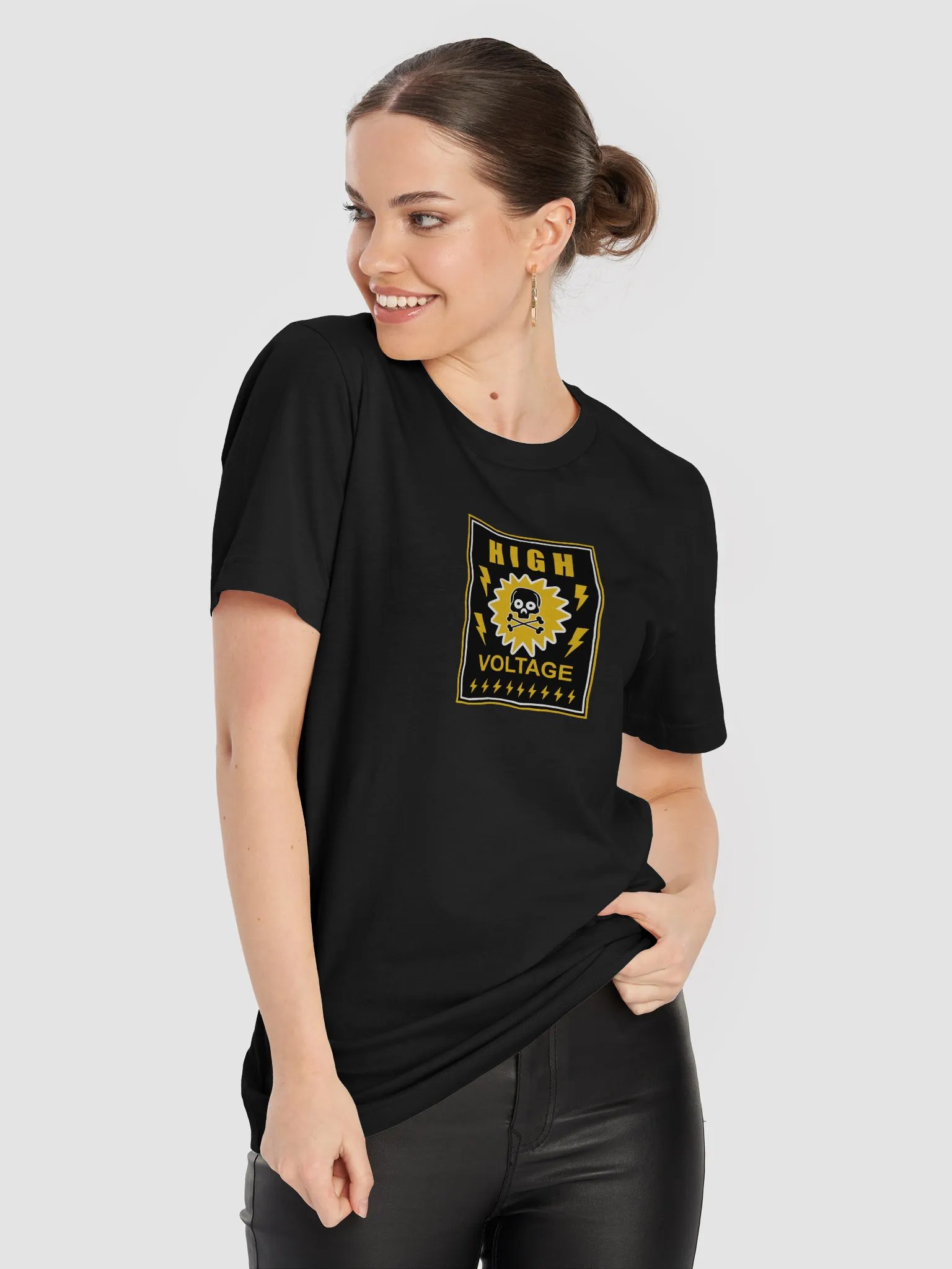 Electrifying High Voltage Skull T-Shirt product image (79)