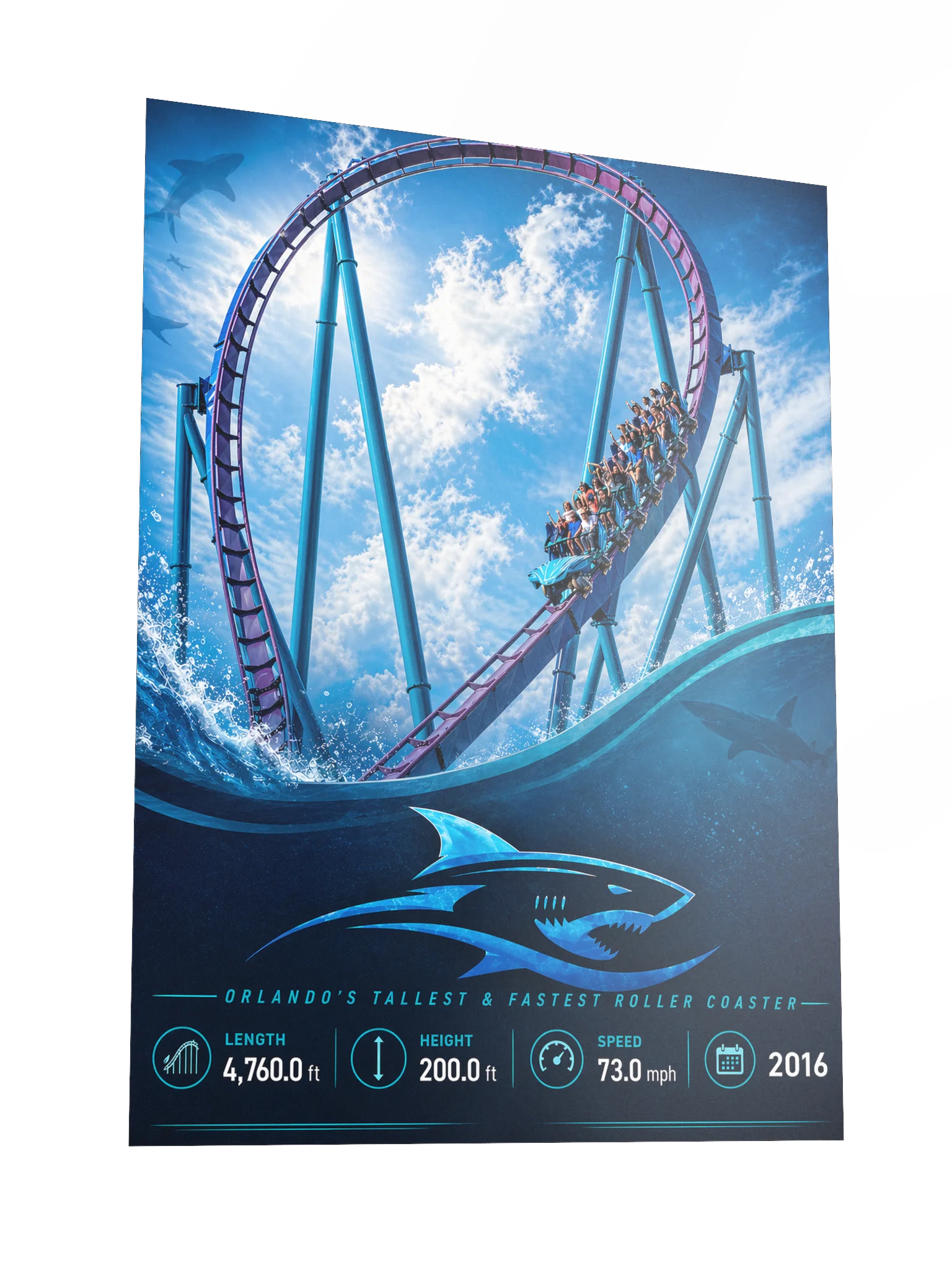 Mako - Orlando's Tallest & Fastest Roller Coaster Poster | 18x24" product image (3)