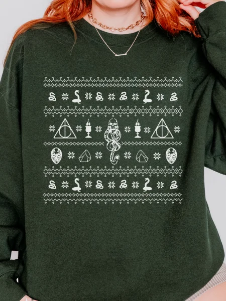 Dark Magical Arts Ugly Christmas Sweater Cozy Minimalist Sweatshirt product image (2)