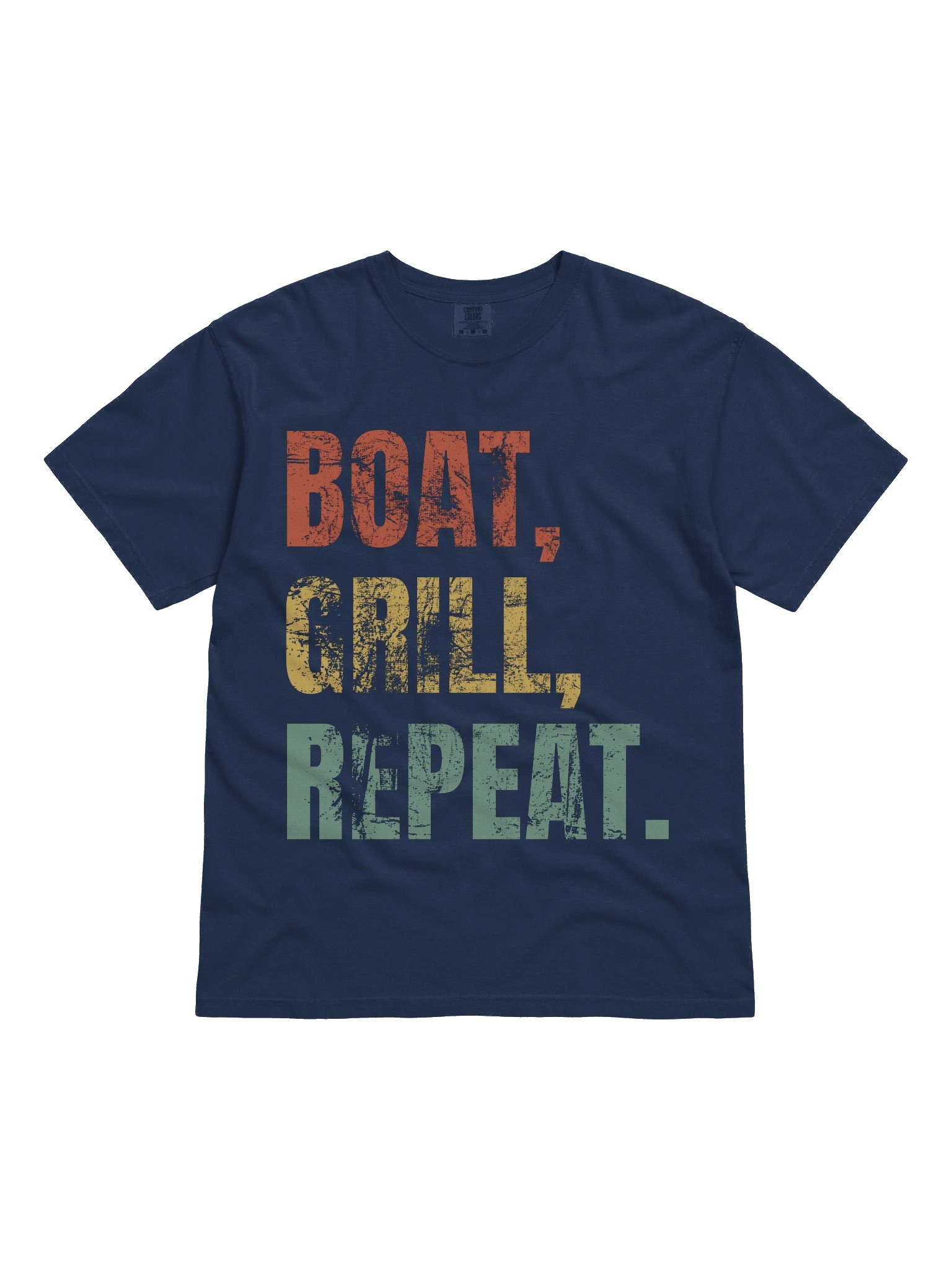Boat, Grill, Repeat T-Shirt | Retro Boating & Grilling Tee product image (3)