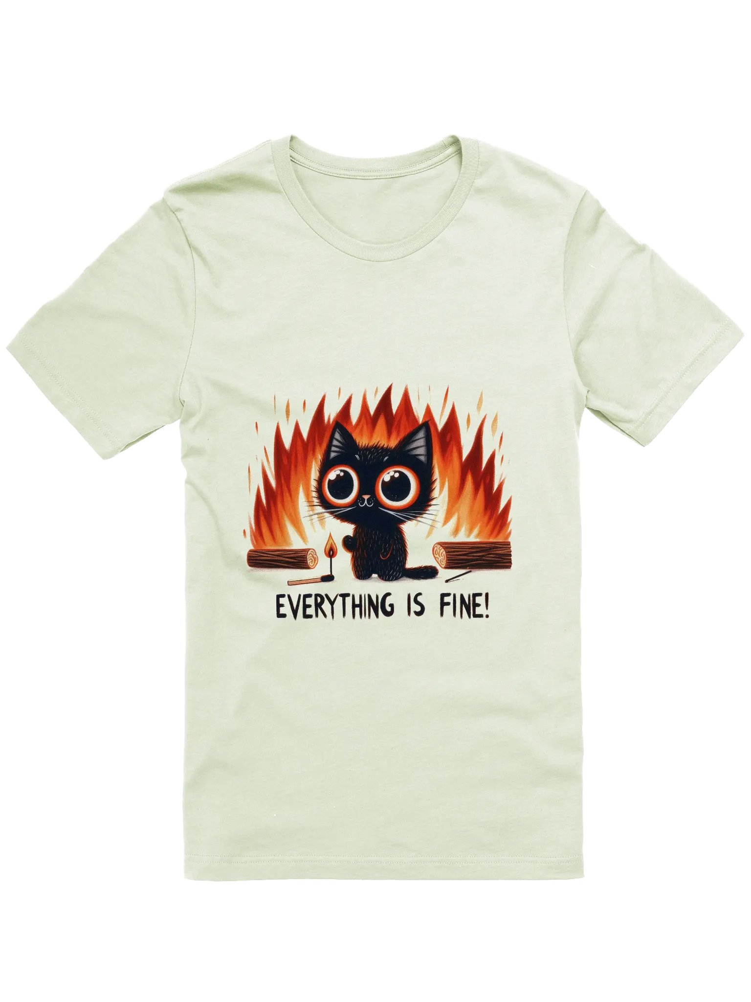 Flame Cat Everything Is Fine T-Shirt product image (1)